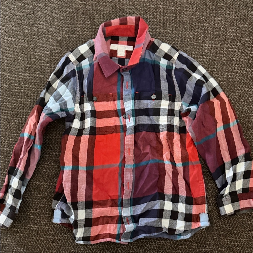 Burberry Red and Black Plaid Shirt